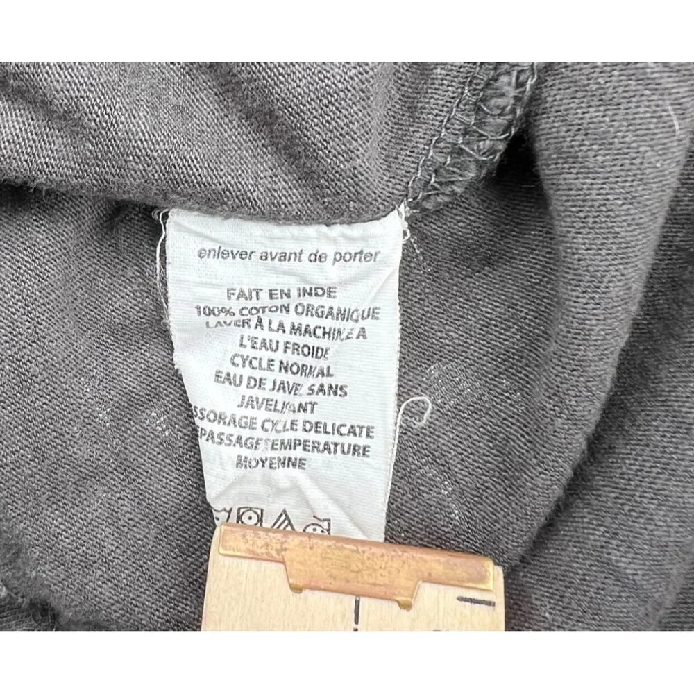 Prana Gray Organic Cotton Long Sleeve Cowl Neck Tunic With Front Pocket & Adjust